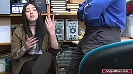 I caught this teen shoplifter in lingerie and gave her oral punishment in the office