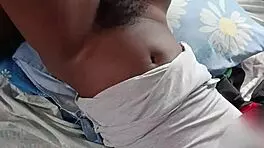 i'm fuckin' this skinny chocolate lady with her hairy beaver moanin' for my big black cock