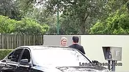 why does this slim teen with hairy pussy bang in the car like that?