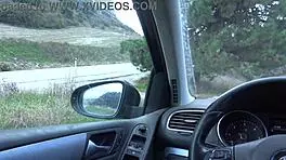 Perverted Stepmother Gropes And Jerks Stepson's Monster Cock In His Car