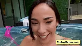 She says, 'Look at my big tits, friend, suck my huge cock.' Gaby Ortega Jmac