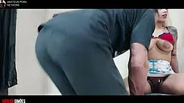 young brazilian blonde with tattoos and tanned skin in lingerie gives submissive oral to well-endowed guy, teasing her sexy ass