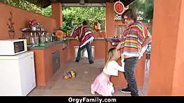 fucking my petite 18+ stepsister while stepdad is blindfolded - orgyfamily