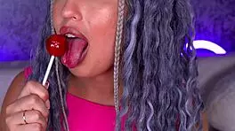 she rubs her big ass with a lolly and begs for your stiff cock!