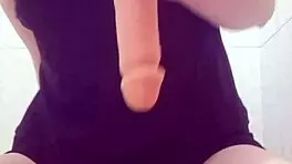 Big Ass Solo Girl Fucking A Big Dildo In A Big Pussy Until She Gets Orgasm And Squirts In The Bathroom