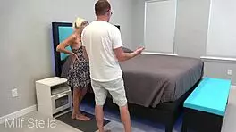 Stepdaughter Shares Hotel Bed with Stepdad in Cowgirl Position