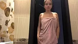 A Young 18+ Girl Washes And Masturbates Under The Shower In Homemade Solo Session