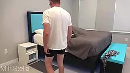 Stepdaughter Shares Hotel Bed with Stepdad in Cowgirl Position