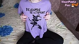 Petite student plays with tits 😍 to orgasm