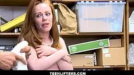 Teenlifters - cute redhead teen 18+ shoplifter searched and fucked by security guard - ella hughes 😈