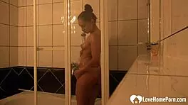 Amazing Brunette Records Her Shower Teasing