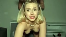 blonde cutie lets him record rough doggystyle sex with cum in mouth 😏