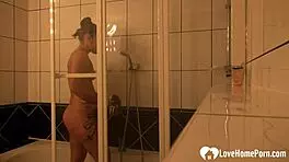 Amazing Brunette Records Her Shower Teasing