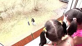 Teenage best friends, do you want to invite guys for a hardcore foursome?