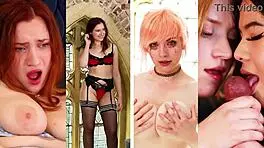 College student panty stuffing in lingerie uniform.