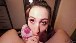 Stunning Brunette Black Lynn Performs Deepthroat Blowjob And Vape, Cum In Mouth POV