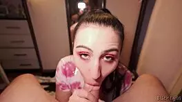 Stunning Brunette Black Lynn Performs Deepthroat Blowjob And Vape, Cum In Mouth POV