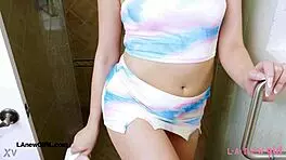 Fierce Brunette Bombshell Took a Shower