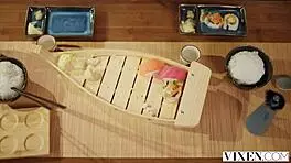 Curvy blonde angel rides friend's monster cock hard.