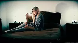 Petite Teen 18+ Candice Masturbates With A Flower Teen Solo Small Tits Shaved Masturbation Petite Hairless Fingering Tits Blonde