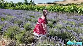 brunette village beauty gets creampie on ranch