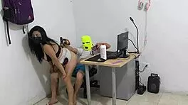 A Dirty Neighbor Comes To Ask Her Neighbor For Cock And Acts Like A Snail