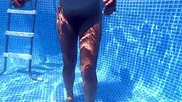 Who's Watching This Pregnant MILF in the Pool with Braces?