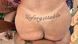 nudist beach orgy ends with teen blowjob threesome outdoor.