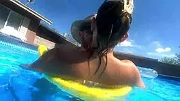 Who's Watching This Pregnant MILF in the Pool with Braces?