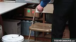 Hot girl shoplifter in lingerie gets fucked by guard at office, eden sin