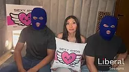 Petite Latina Girl Interviews Two Technicians For Air Conditioning Check