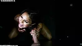 Brunette amateur loves big cock blowjob and cumshot