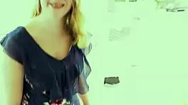 Kinky redhead Astrid rubs and rides cock