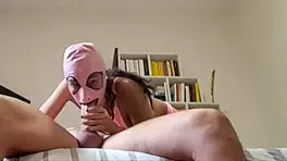 The perfect milf blowjob in fishnet stockings and high heels with cum swallowing