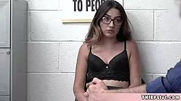 cute shoplifter teen caught stealing lingerie from the mall