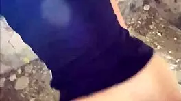 Bold Teen Flashing Tits and Ass in Public Tourist Hotspot for Intense POV Sex