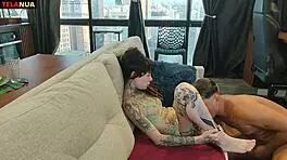 Gabe tattoos girl then fucks her hard at home