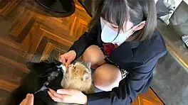 Big tits teen climaxes in uniform sex