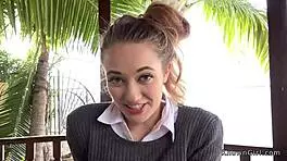 Hot Ass Girlfriend Fucks In Patio