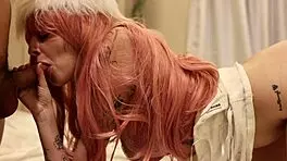 Straight-Jacket Babe With Pink Hair