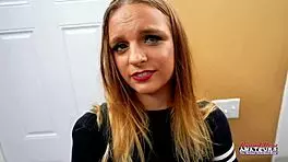 skinny brunette stella 2 masturbates sucks big boner eats cum