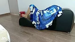 I tell the guy I need help under my blankets but he arrives with his cock ready for my mouth - part 1