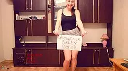 The hot secretary was dancing seductively in the office, turning heads.