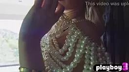 Beautiful blonde Allie Nicole exposes her perfect big tits and sexy body