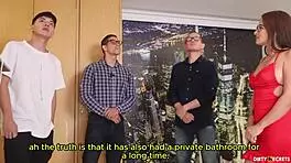 Intensely fucking muscular friend and bodybuilder in bedroom threesome with rough anal and squirting