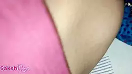 Desi fucks milf in bedroom, big tits press and rub nipples on dick at night 😍