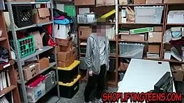 Blonde Security Gets Spunked!