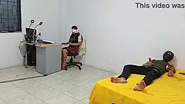 Young Latina sits as I masturbate for her in homemade video