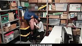 Mall Officer Punishes Shoplifting Teen With Hard Fucking