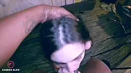 Baddies blowjob with deepthroat and big black cock